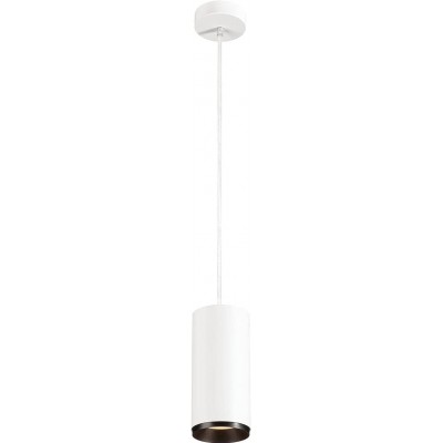 Lámpara colgante 28W Forma Cilíndrica 21×10 cm. LED regulable en posición Salón, dormitorio y vestíbulo. Estilo moderno. Aluminio y PMMA. Color blanco