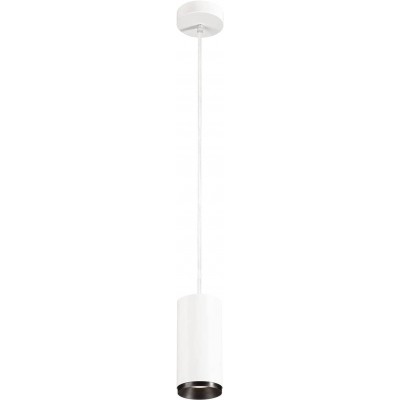 ハンギングランプ 20W 円筒形 形状 19×9 cm. 位置調整可能なLED リビングルーム, ダイニングルーム そして ロビー. モダン スタイル. アルミニウム そして PMMA. 白い カラー