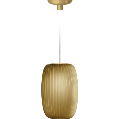 Lampe à suspension Façonner Cylindrique 25×18 cm. Salle, salle à manger et chambre. Cristal et Verre. Couleur dorée