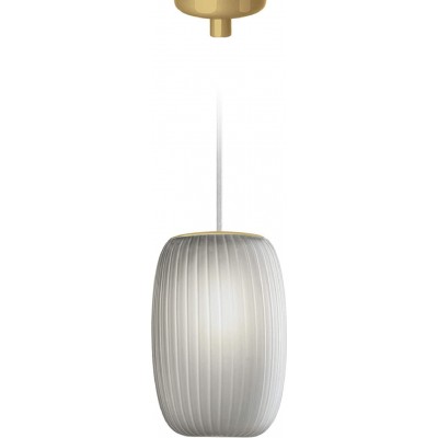 Lámpara colgante 48W Forma Cilíndrica 25×18 cm. Salón, comedor y dormitorio. Cristal y Vidrio. Color gris