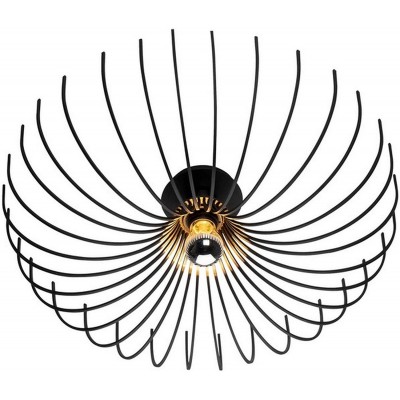 Lampada da soffitto 100W Forma Rotonda 52×27 cm. Soggiorno, camera da letto e atrio. Metallo. Colore nero