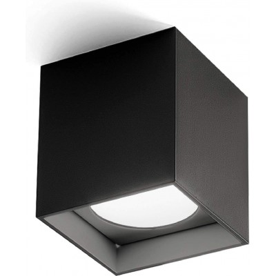 シーリングランプ 10W キュービック 形状 25×14 cm. LED リビングルーム, ダイニングルーム そして ベッドルーム. アルミニウム. ブラック カラー