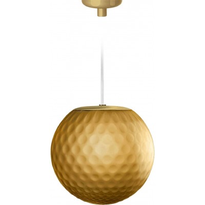 238,95 € Free Shipping | Hanging lamp 48W Spherical Shape 22×21 cm. Living room, dining room and bedroom. Crystal and Glass. Golden Color