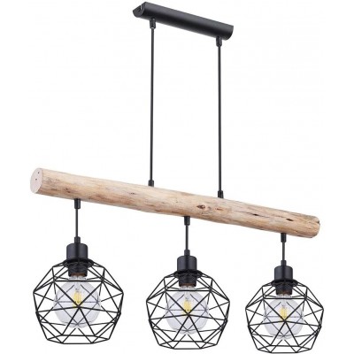 209,95 € Free Shipping | Hanging lamp 60W Spherical Shape 120×76 cm. 3 points of light Living room, dining room and bedroom. Metal casting. Black Color