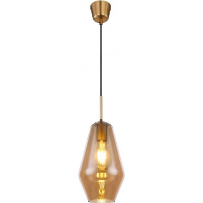 Lampe à suspension 60W Façonner Conique 120 cm. Salle, chambre et hall. Couleur dorée