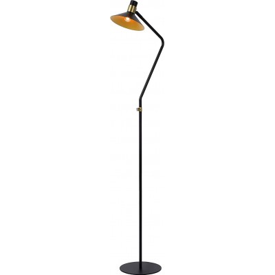 Lámpara de pie Forma Alargada 145×23 cm. Salón, comedor y dormitorio. Estilo moderno. Acero y Latón. Color negro