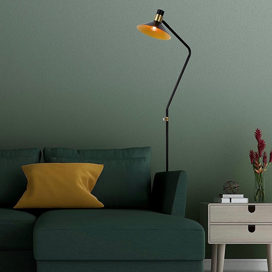 195,95 € Free Shipping | Floor lamp 145×23 cm. Steel and brass. Black Color