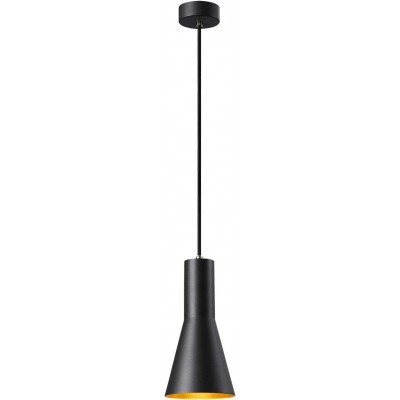 Lampe à suspension 23W Façonner Conique 34×14 cm. Salle, salle à manger et chambre. Style moderne. Aluminium. Couleur noir