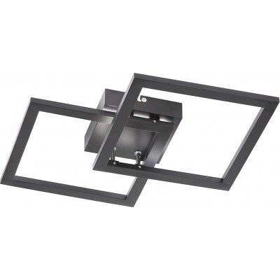 199,95 € Envoi gratuit | Lampe au plafond 18W Façonner Carré 34×34 cm. Double foyer Salle, chambre et hall. Style moderne. PMMA. Couleur noir