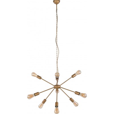 Chandelier 60W Extended Shape 70×70 cm. Living room, dining room and lobby. Vintage Style. Steel. Golden Color