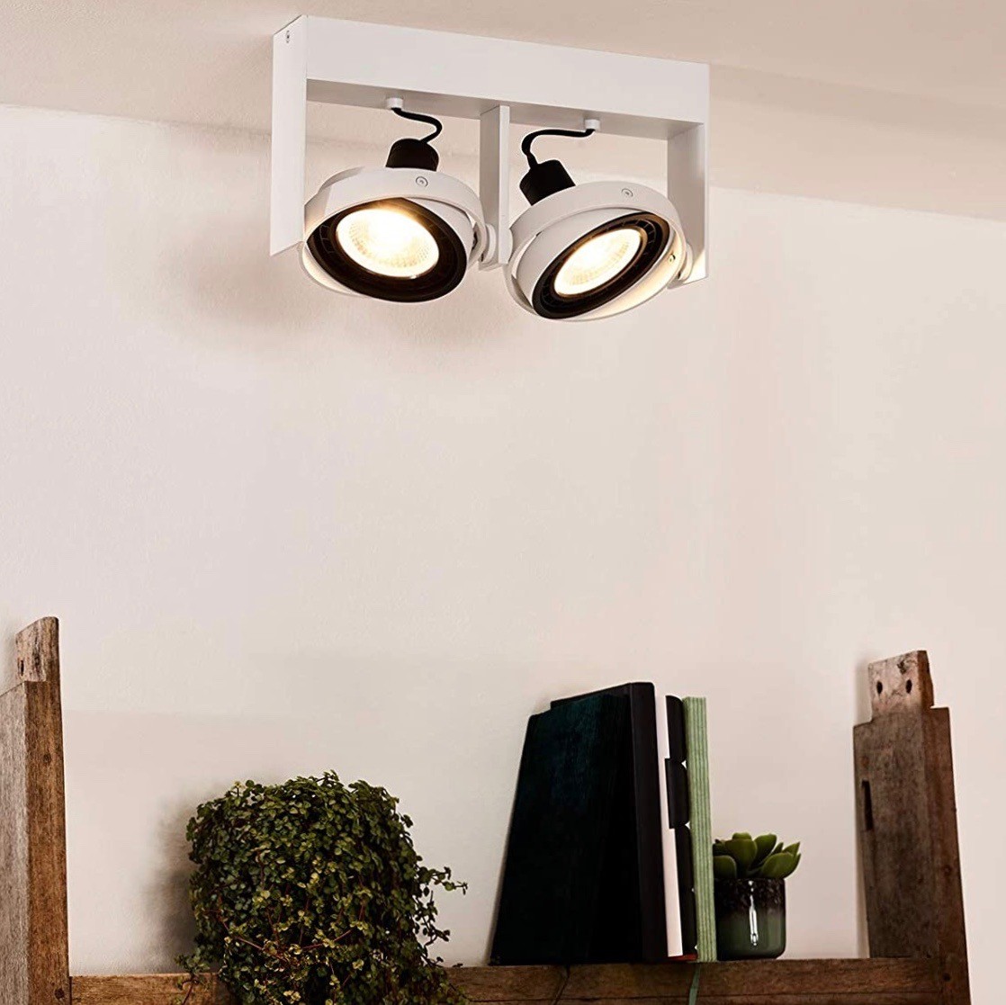 245,95 € Бесплатная доставка | Внутренний точечный светильник 24W 32×16 cm. 2 регулируемые световые точки Алюминий. Белый Цвет