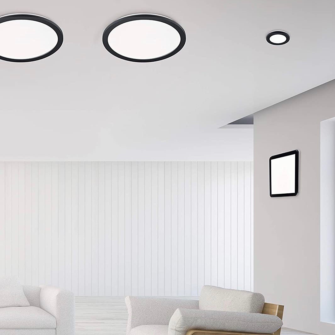 165,95 € Бесплатная доставка | Внутренний потолочный светильник Reality 24W 40×40 cm. LED Акрил и пмма. Чернить Цвет