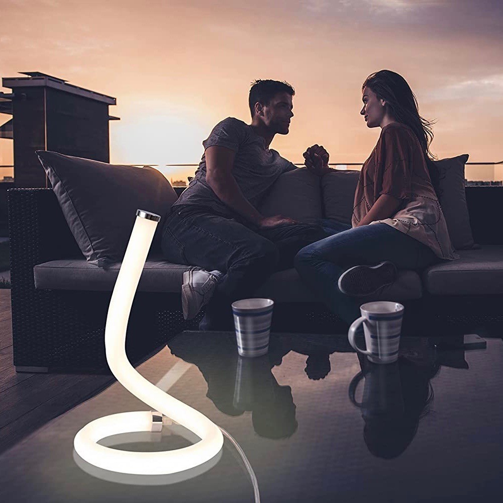 208,95 € Envio grátis | Lâmpada de mesa 34×21 cm. LED Acrílico e metais. Cor branco