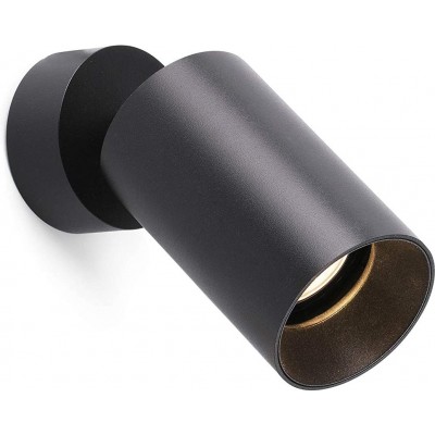 106,95 € Free Shipping | Indoor spotlight 12W 3000K Warm light. Cylindrical Shape 15×6 cm. Living room, dining room and bedroom. Aluminum and Polycarbonate. Black Color