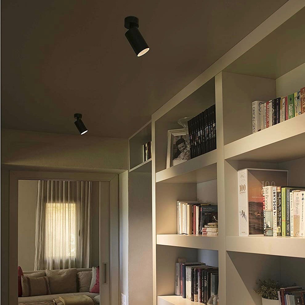 101,95 € Envío gratis | Foco para interior 12W 3000K Luz cálida. 15×6 cm. Aluminio y policarbonato. Color negro