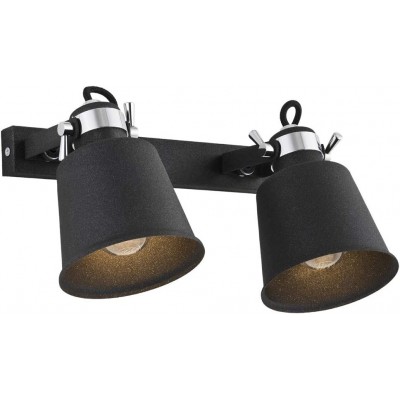 145,95 € Free Shipping | Indoor wall light Cylindrical Shape 35×16 cm. Double adjustable focus Living room, dining room and bedroom. Modern Style. Steel. Black Color