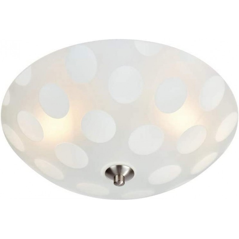 96,95 € Free Shipping | Indoor ceiling light 40W Round Shape 35×35 cm. Living room, dining room and bedroom. Design Style. Steel and Crystal. White Color