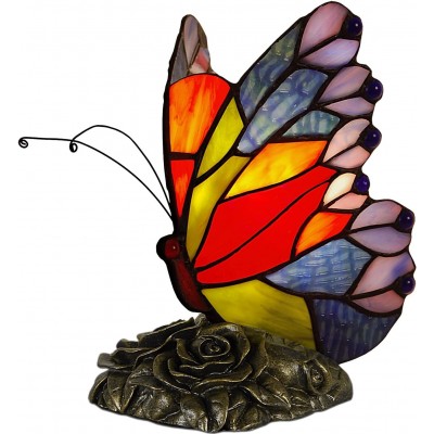 Lámpara de sobremesa 25W 22×17 cm. Diseño en forma de mariposa Comedor, dormitorio y vestíbulo. Estilo diseño. Vidrio
