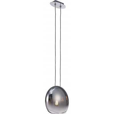 181,95 € Free Shipping | Hanging lamp 40W Spherical Shape 180×25 cm. Adjustable height Living room, dining room and bedroom. Modern Style. Crystal and Metal casting. Plated chrome Color