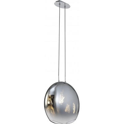 Hängelampe 40W 195×40 cm. Verstellbare Höhe Kristall, metall und glas. Überzogenes chrom Farbe