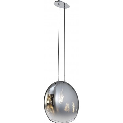 265,95 € Free Shipping | Hanging lamp 40W Spherical Shape 195×40 cm. Adjustable height Living room, bedroom and lobby. Modern Style. Crystal, Metal casting and Glass. Plated chrome Color