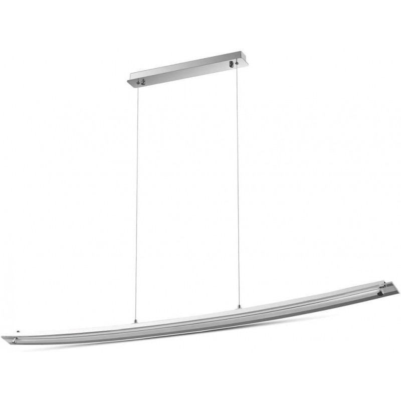 96,95 € Free Shipping | Hanging lamp 18W Extended Shape 98×80 cm. Living room, dining room and lobby. Modern Style. Stainless steel and Glass. Gray Color