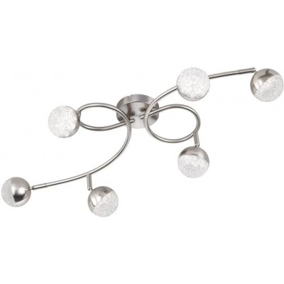 193,95 € Free Shipping | Ceiling lamp 31W Spherical Shape 210×78 cm. 6 spotlights Living room, dining room and bedroom. Acrylic and Metal casting. Nickel Color