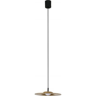 128,95 € Free Shipping | Hanging lamp 4W 3000K Warm light. Round Shape 150×22 cm. LED Living room, dining room and bedroom. Nordic Style. Aluminum and Brass. Brass Color