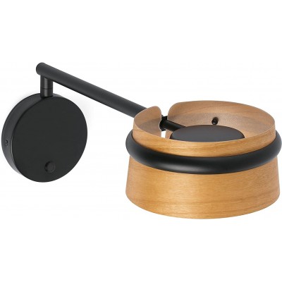 Innenwandleuchte 6W 2700K Sehr warmes Licht. 50×22 cm. LED mit Gelenkarm Metall und holz. Schwarz Farbe