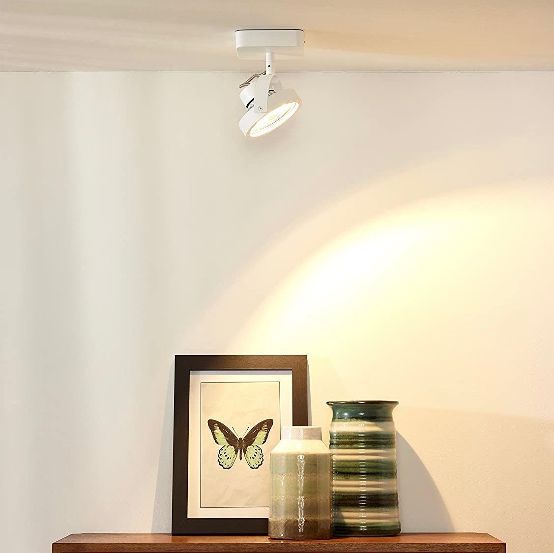 226,95 € Envio grátis | Refletor interno 12W 20×12 cm. LED ajustável Metais. Cor branco