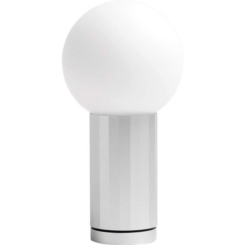 236,95 € Free Shipping | Table lamp Spherical Shape 20×10 cm. Living room, dining room and bedroom. Aluminum and Glass. Aluminum Color