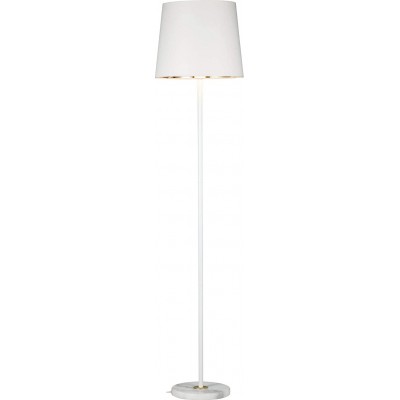 Lámpara de pie 20W Forma Cilíndrica 160×25 cm. Salón, comedor y dormitorio. Estilo moderno. Metal y Textil. Color blanco