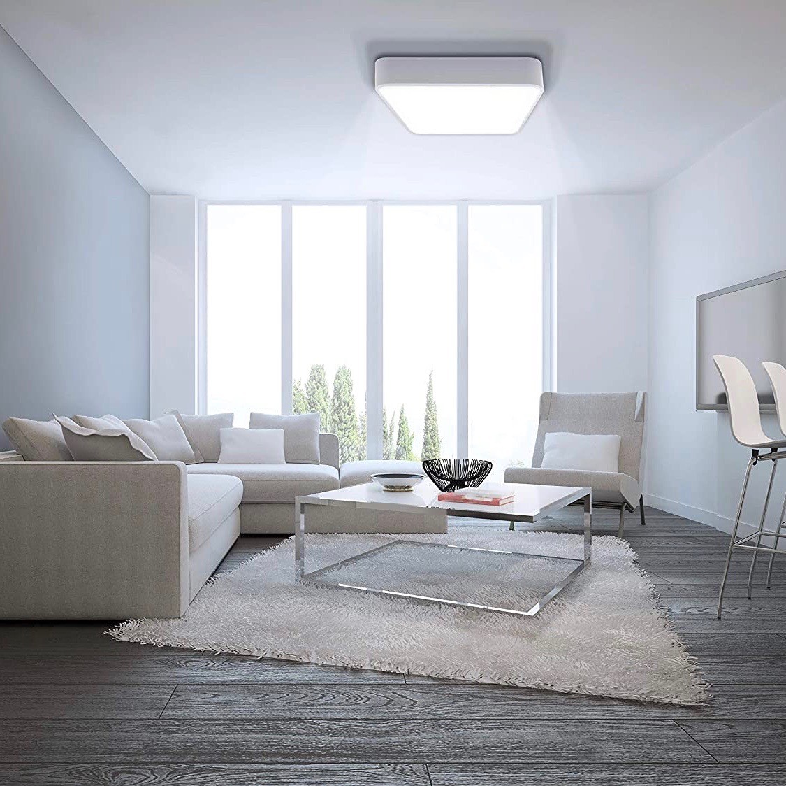 279,95 € Envoi gratuit | Plafonnier intérieur 80W 60×60 cm. Acrylique. Couleur blanc