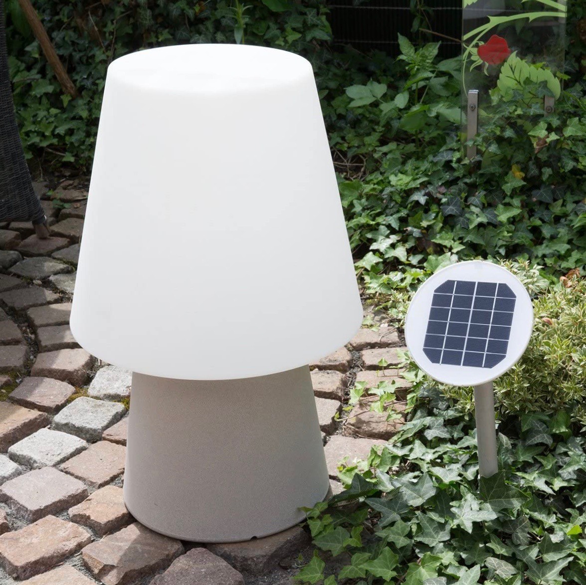 225,95 € Free Shipping | Furniture with lighting LED 60×39 cm. Solar recharge Polyethylene. White Color