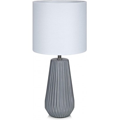 Lámpara de sobremesa Forma Cilíndrica Comedor, dormitorio y vestíbulo. Estilo moderno. Cerámica. Color plata