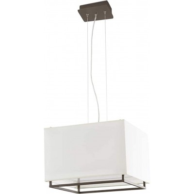 205,95 € Free Shipping | Hanging lamp 20W Cubic Shape 40 cm. Living room, dining room and bedroom. Modern Style. Stainless steel, Metal casting and Textile. White Color