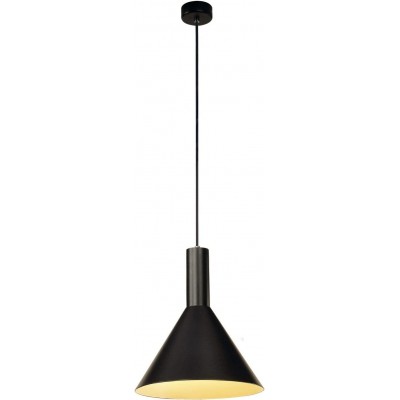 Lámpara colgante 23W Forma Cónica 34×29 cm. LED Salón, comedor y dormitorio. Estilo moderno y cool. Aluminio. Color negro