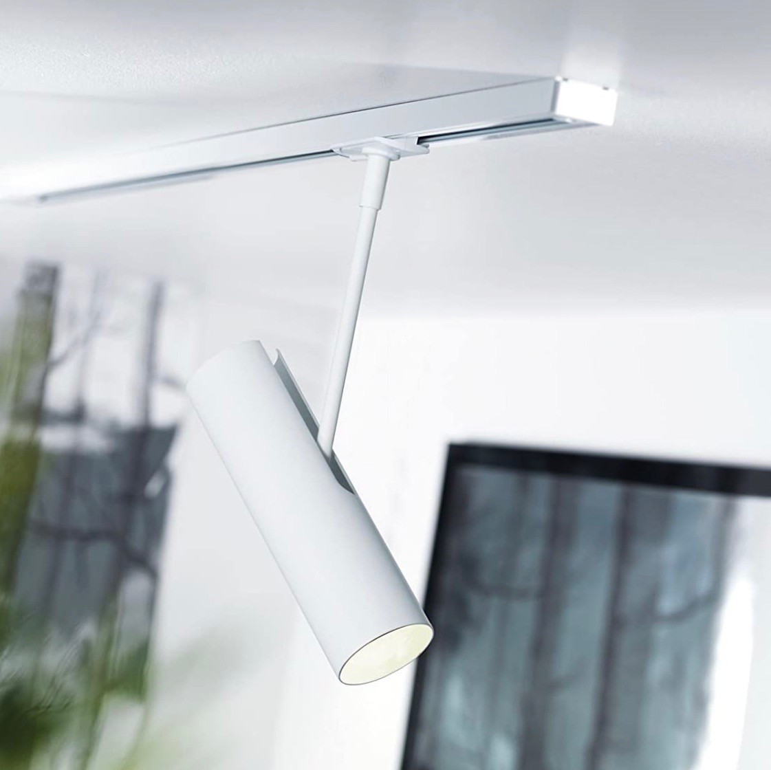 111,95 € Kostenloser Versand | Innenscheinwerfer 54×22 cm. Einbau in Gleis-Schiene-System Metall. Weiß Farbe