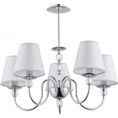 枝形吊灯 40W 锥 形状 57×57 cm. 5个光点 客厅, 饭厅 和 卧室. 钢 和 有机玻璃. 白色的 颜色