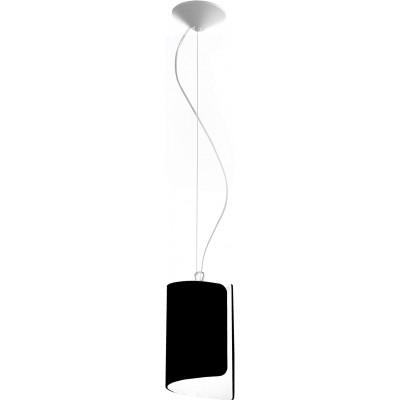 ハンギングランプ 70W 円筒形 形状 36×36 cm. リビングルーム, ダイニングルーム そして ベッドルーム. モダン スタイル. 金属, 論文 そして ガラス. ブラック カラー