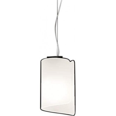 Hanging lamp 70W Cylindrical Shape 36×36 cm. Living room, dining room and bedroom. Modern Style. Metal casting, Paper and Glass. White Color