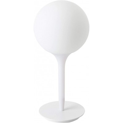 Lámpara de sobremesa 75W Forma Esférica 34×32 cm. Salón, comedor y vestíbulo. Vidrio y Resina. Color blanco