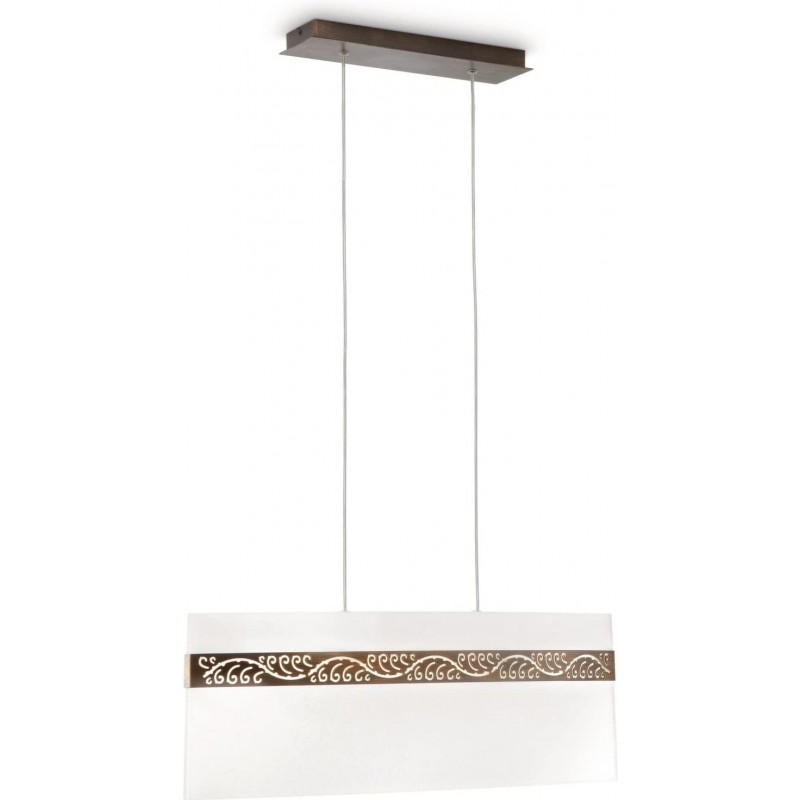 178,95 € Free Shipping | Hanging lamp Philips 50W 2800K Very warm light. 64×31 cm. Halogen Glass. Black Color