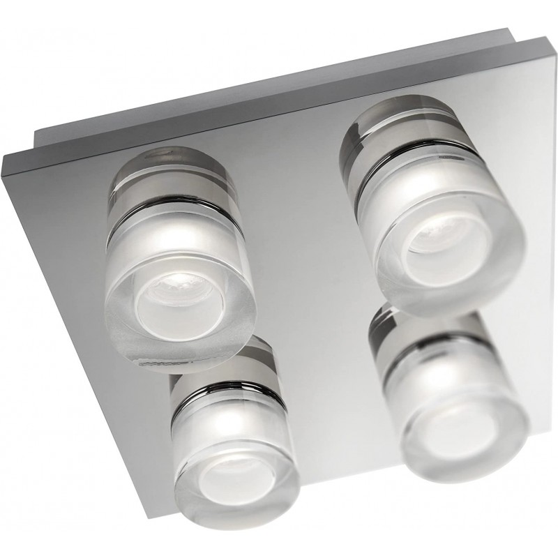 231,95 € Envoi gratuit | Projecteur d'intérieur Philips 2W 2700K Lumière très chaude. 18×18 cm. 4 spots LED Verre. Couleur chromé