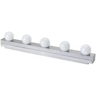 153,95 € Envío gratis | Aplique de pared interior 5W 60×11 cm. 5 focos LED Acero inoxidable. Color blanco