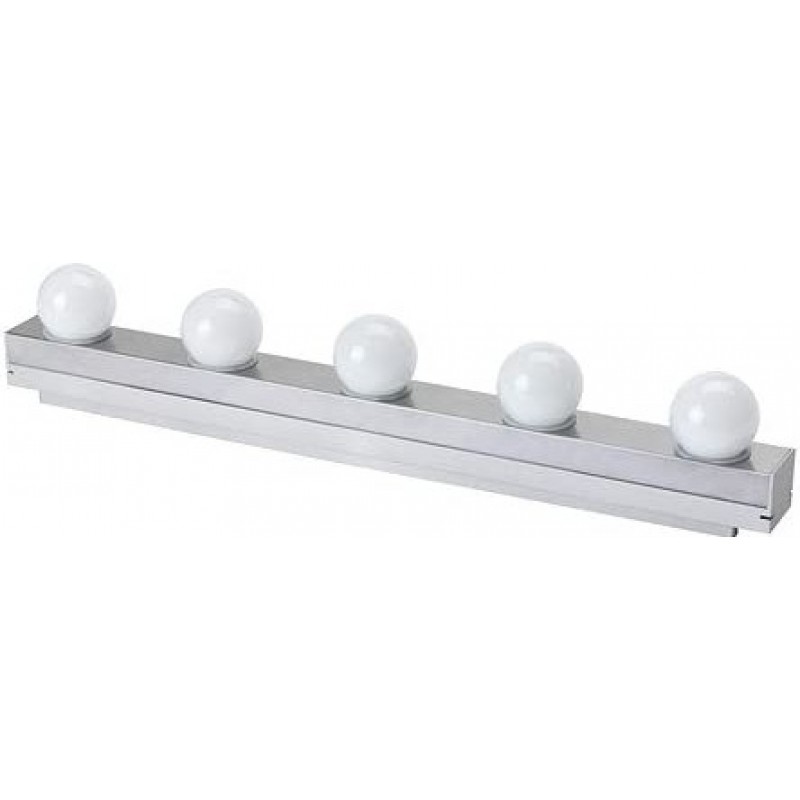 153,95 € Envío gratis | Aplique de pared interior 5W 60×11 cm. 5 focos LED Acero inoxidable. Color blanco