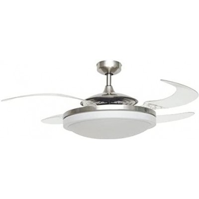 376,95 € Envio grátis | Ventilador de teto com luz 60W 121×121 cm. Lâminas-lâminas destacáveis. Controle remoto Metais. Cor cromado