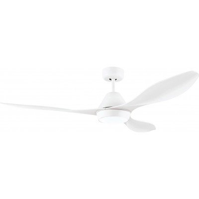 438,95 € Free Shipping | Ceiling fan with light Eglo 18W 4000K Neutral light. Ø 132 cm. 3 vanes-blades. Remote control. timer. Silent Metal casting. White Color