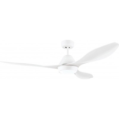 459,95 € Free Shipping | Ceiling fan with light Eglo 18W 4000K Neutral light. Round Shape Ø 132 cm. 3 vanes-blades. Remote control. timer. Silent Living room and office. Modern Style. Metal casting. White Color