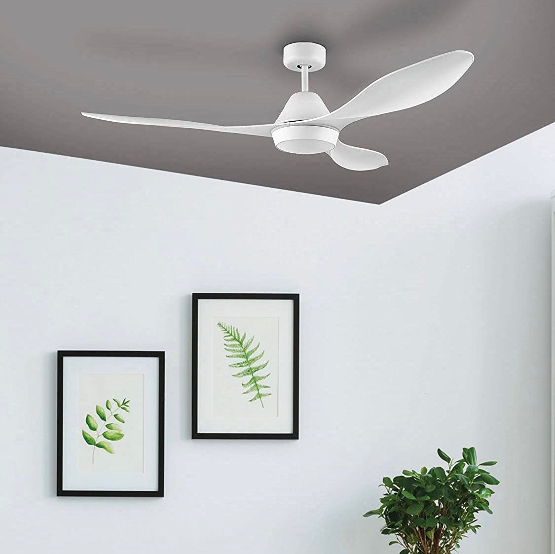 438,95 € Envio grátis | Ventilador de teto com luz Eglo 18W 4000K Luz neutra. Ø 132 cm. 3 palhetas-lâminas. Controle remoto. cronômetro. silencioso Metais. Cor branco